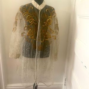 VINTAGE Sequined Kaftan/Duster. Arm length: 25”pit-to-pit 26” body length 34”